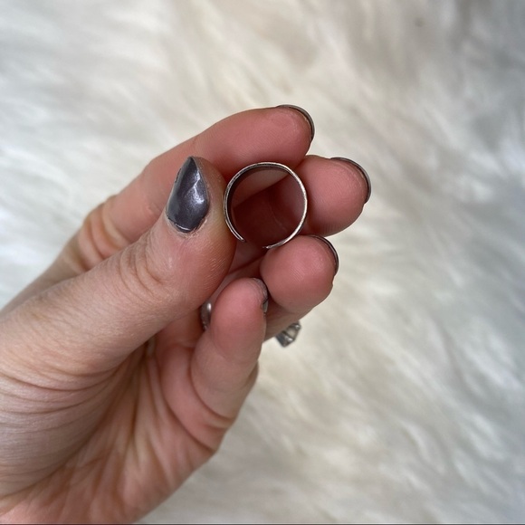 Sterling Silver 925 Mexico Graphite Gray Embossed Waves Toe Ring Adjustable - Picture 5 of 6